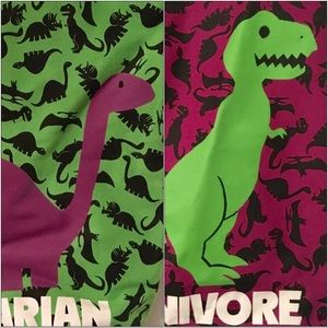 Reversible Vegetarian/Carnivore Dinosaur Tote Bag